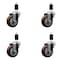 Service Caster 3.5'' SS Maroon Poly Wheel Swivel 1-3/8'' Expanding Stem Caster Set, 4PK SCC-SSEX20S3514-PPUB-MRN-138-4 - alternate 1